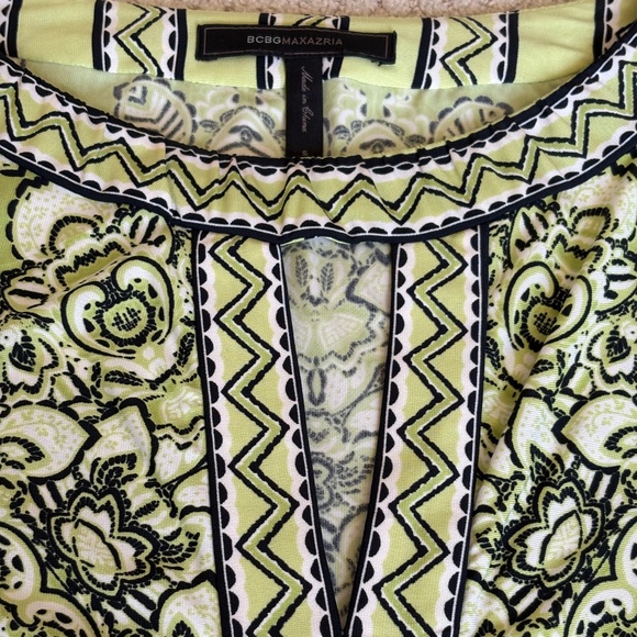 BCBGMaxazria AVILA dress lime green combo Small - Picture 11 of 16